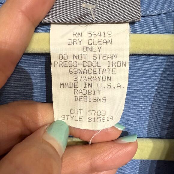 Rabbit Rabbit Rabbit Chambray Vintage Fringe Jumpsuit Sz M - Picture 7 of 12